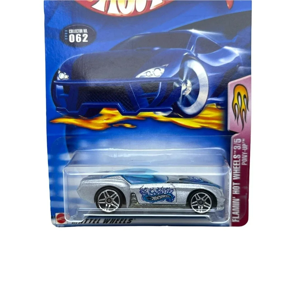 Hot Wheels 35th Flamin' Pony Up Car Silver Diecast 1/64 2002 Collector #062